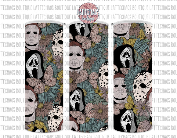 Scary Guys Floral Tumbler